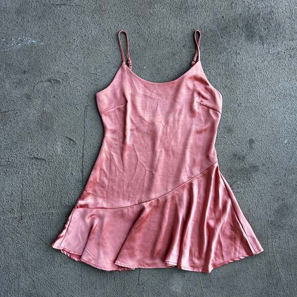 Altar'd State Dresses & Skirts - Altar'd State Satin Ruffle Hem Mini Slip Dress Women’s M